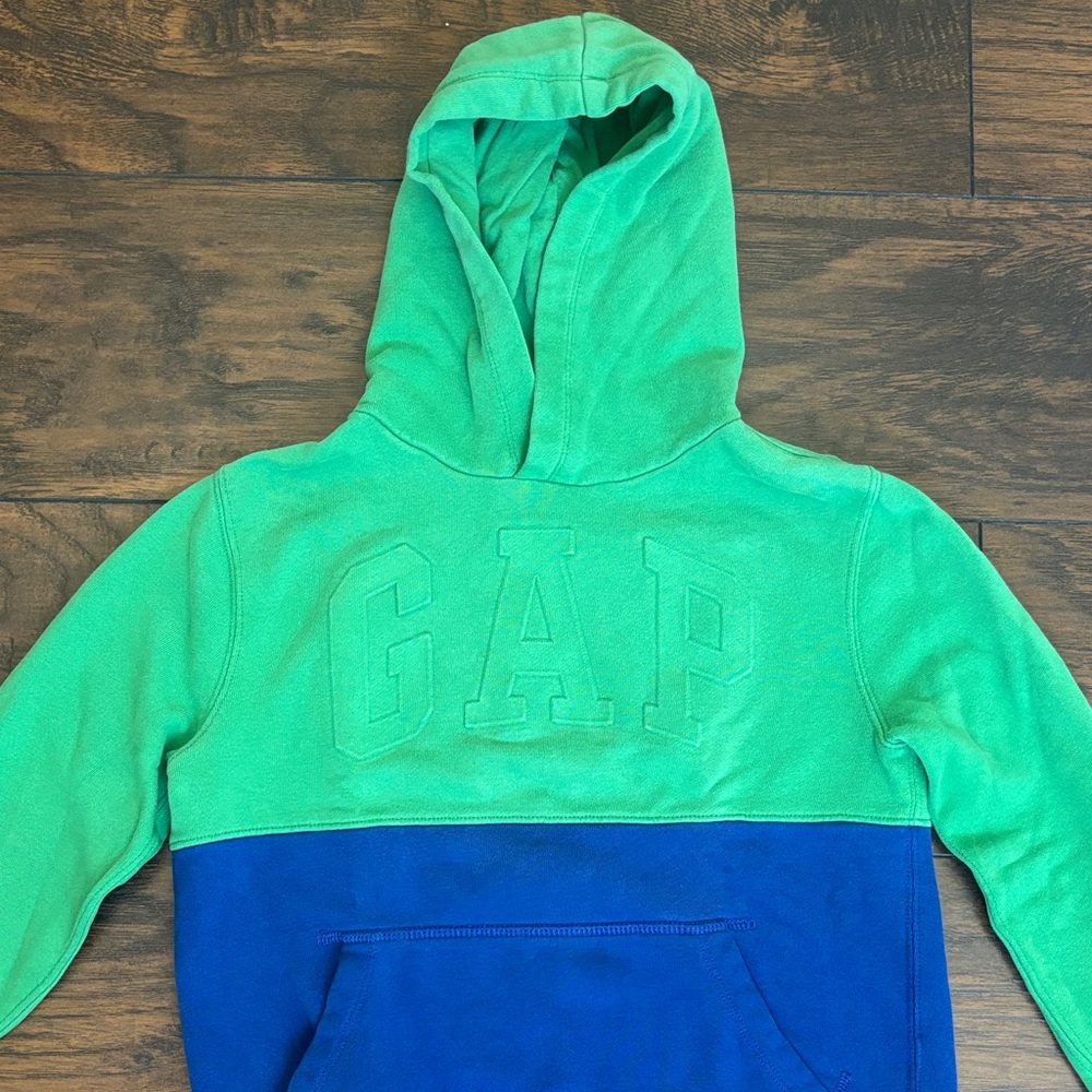 GAP Kids Two-Tone Green and Blue Hoodie